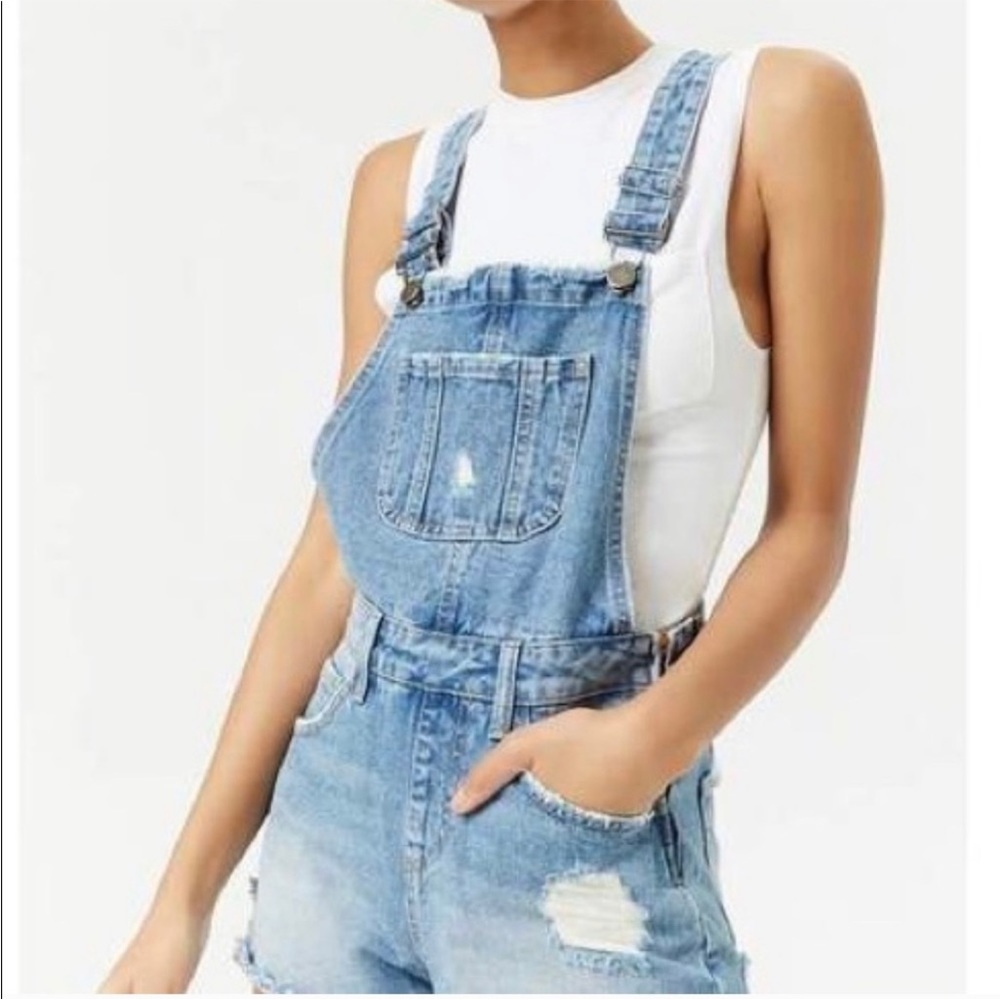 Forever 21 Jean Overall Shorts